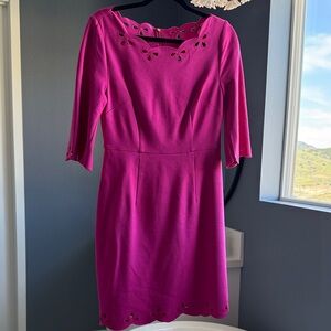 Trina Turk Vibrant Pink Long Sleeve Dress